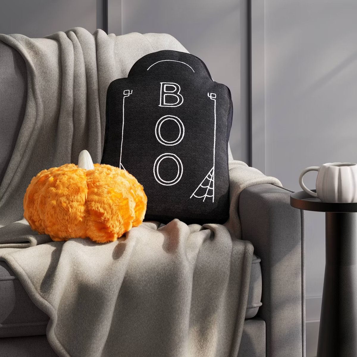 17"x10" Large Tombstone 'Boo' Novelty Shaped Throw Pillow Black - Hyde and EEK! Boutique™ | Target