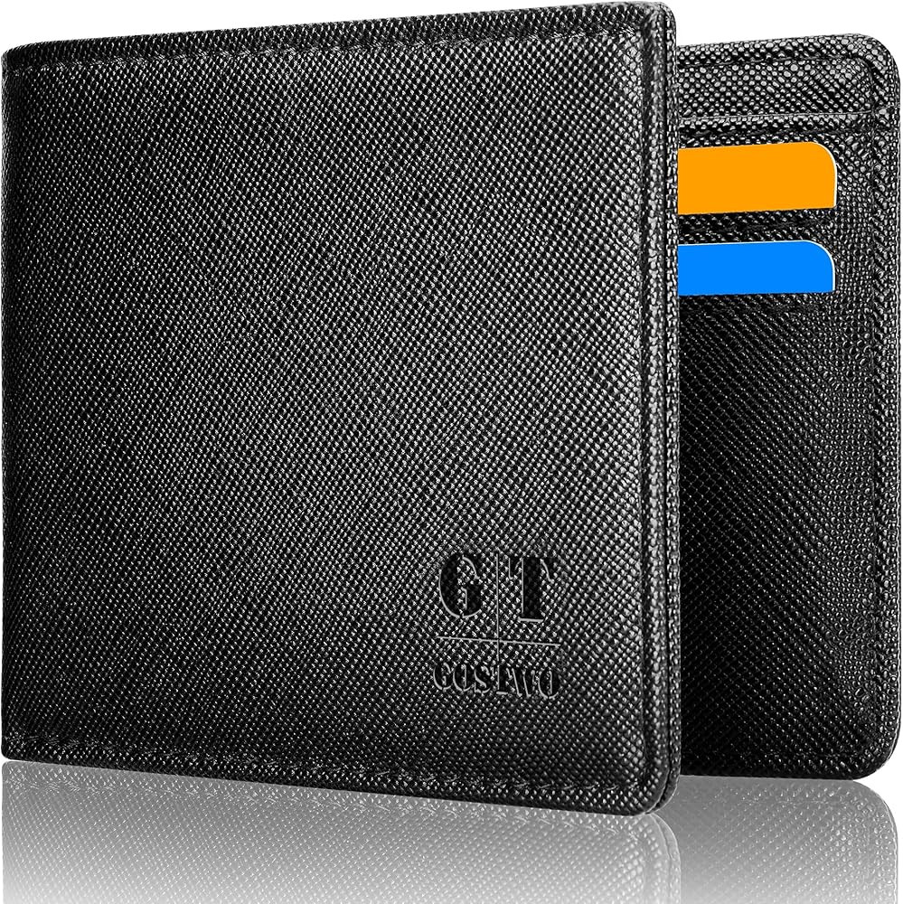Gostwo Slim Wallet for Men Minimalist Leather ID Window Front Pocket Bifold Wallet | Amazon (US)