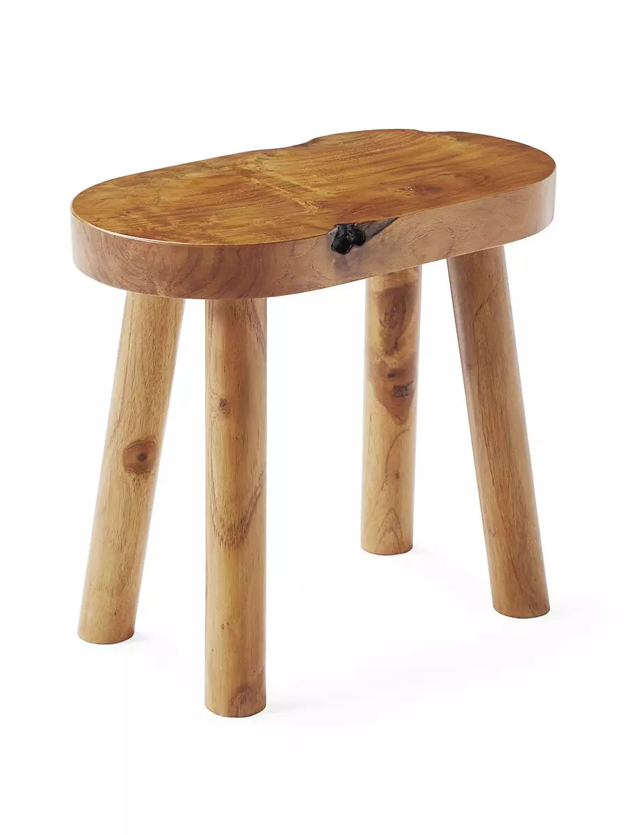 Teak Oval Stool | Serena and Lily
