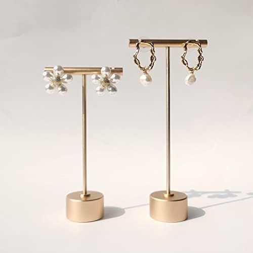 GemeShou Gold Metal 2pcs T Bar Earring Stand Retail Earring Display Holder, Jewelry Photography Prop | Amazon (US)