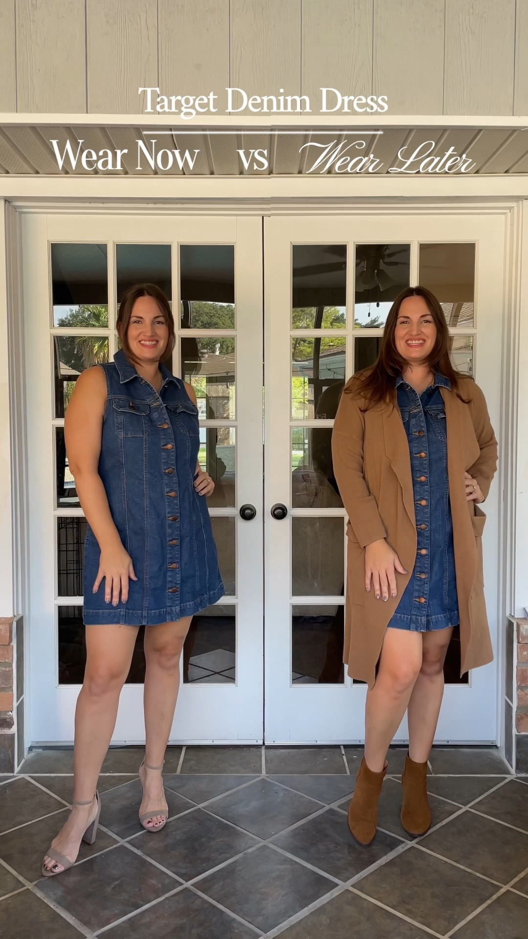 A new “Wear Now vs Later” ~ Target Denim Dress edition 👯‍♀️
{wearing a Large} 

#LTKstyletip #LTKfindsunder50 #LTKover40