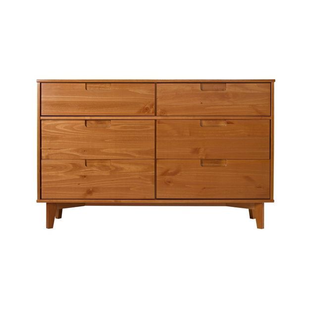 Mid-Century Modern Groove Wood 6 Drawer Dresser - Saracina Home | Target