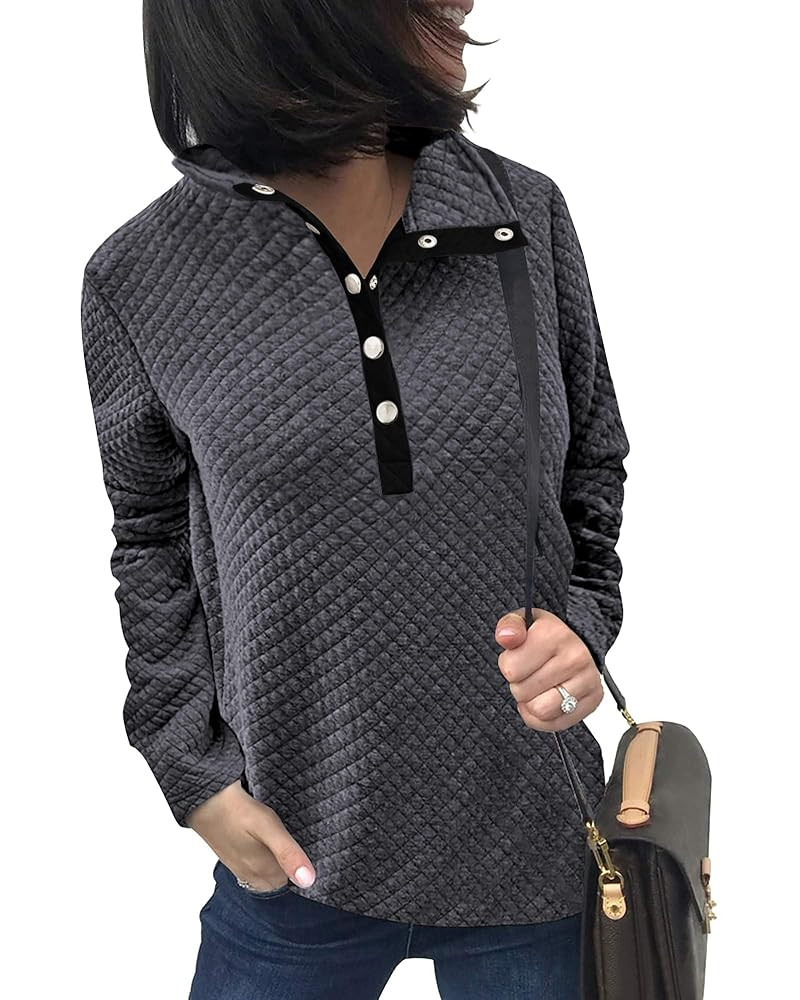 BTFBM Women Fashion Quilted Pattern Lightweight Zipper Long Sleeve Plain Casual Ladies Sweatshirt... | Amazon (US)