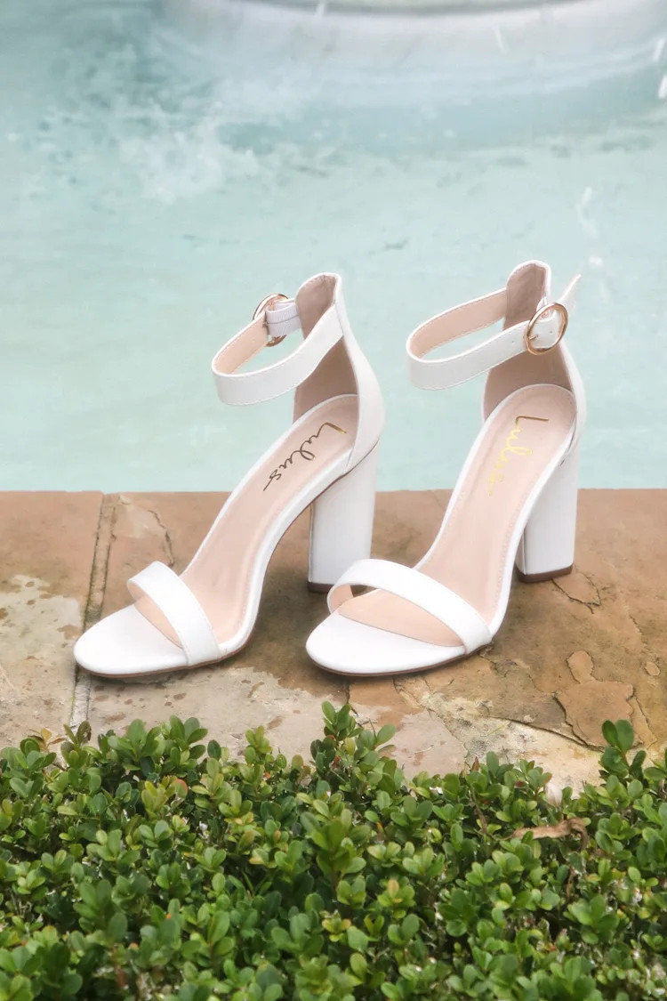 Off White Ankle Strap Heels - Kamali | Lulus (US)