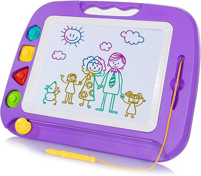 SGILE Large Magnetic Doodle Board, Magnetic Erasable Drawing Pad Gift for Kids Toddler (Purple) | Amazon (US)