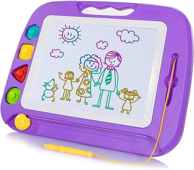 SGILE Large Magnetic Doodle Board, Magnetic Erasable Drawing Pad Gift for Kids Toddler (Purple) | Amazon (US)