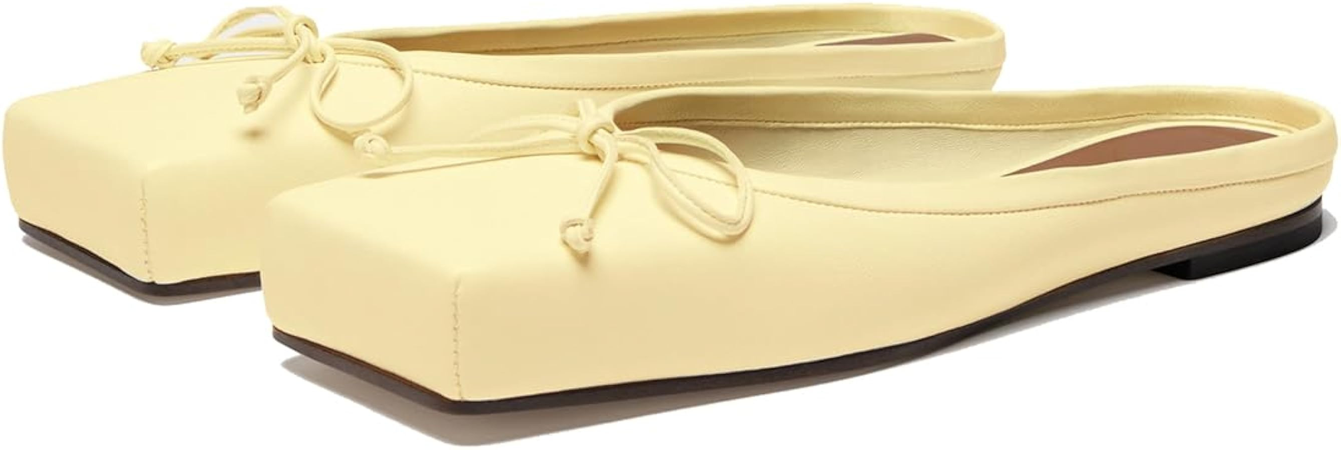 SHODENSE Women Square Toe Bow Mule Flats Slip On Dress Mules Matte Comfortable Flat Heel Ballet S... | Amazon (US)