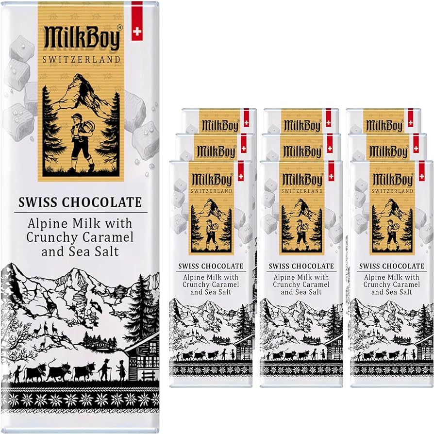 Milkboy Swiss Milk Chocolates - Premium Alpine Milk Chocolate Bars with Crunchy Caramel & Sea Sal... | Amazon (US)