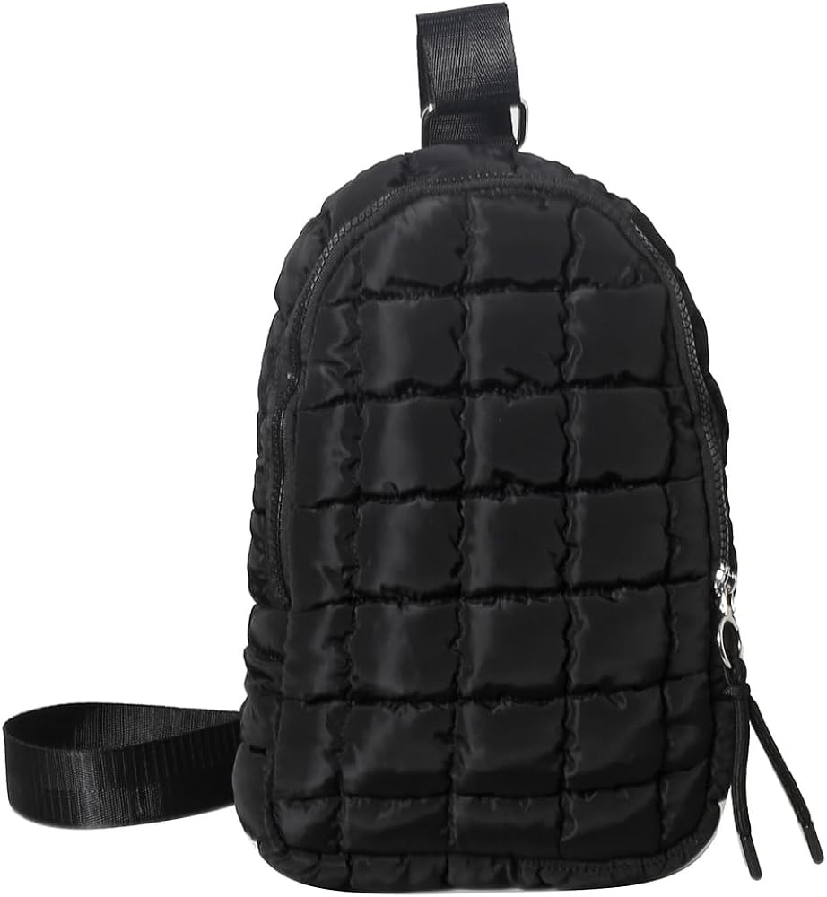 YFGBCX Puffer Quilted Sling Bag Crossbody Purse Women Puffer Fanny Pack Quilted Chest Bag Puffy D... | Amazon (US)