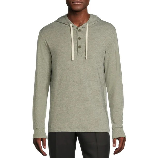 George Men's and Big Men's Henley Hoodie - Walmart.com | Walmart (US)