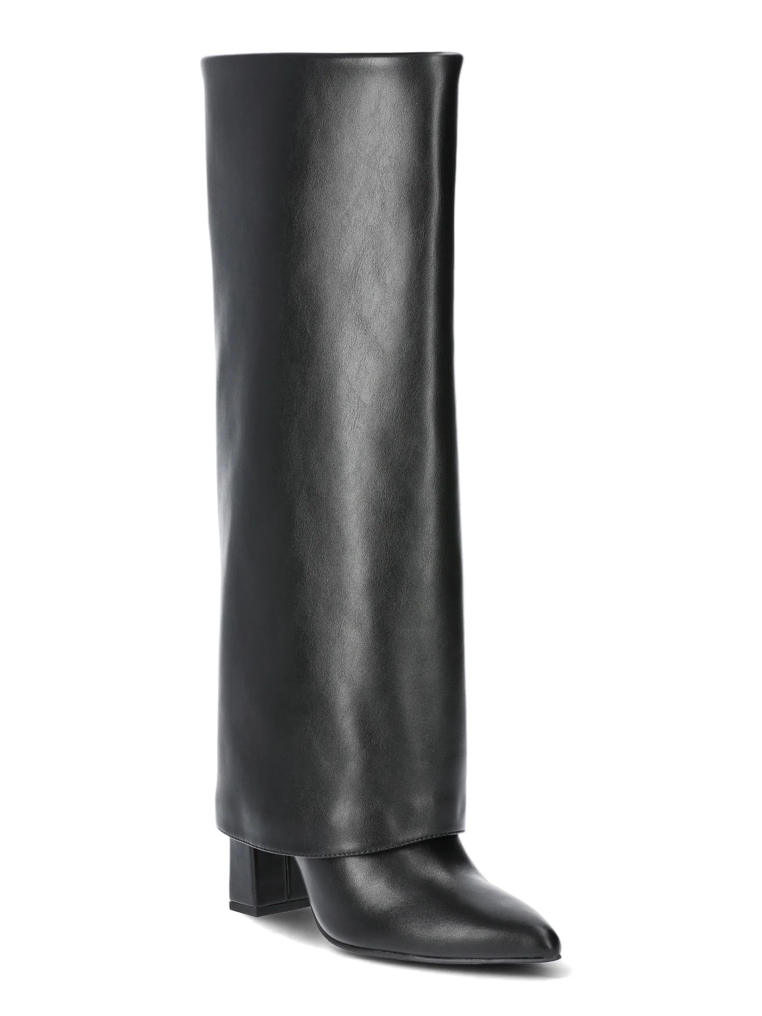 Scoop Women's Faux Leather Cuff Boots, Sizes 6-11 - Walmart.com | Walmart (US)