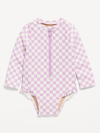 Printed Ruffle-Trim Rashguard One-Piece Swimsuit for Baby | Old Navy (US)