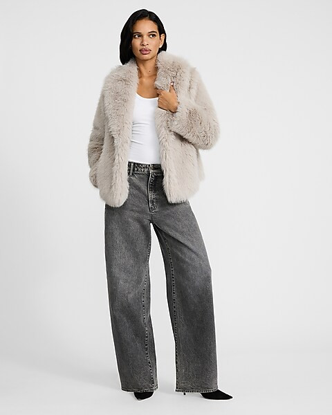 Faux Fur Cropped Coat | Express