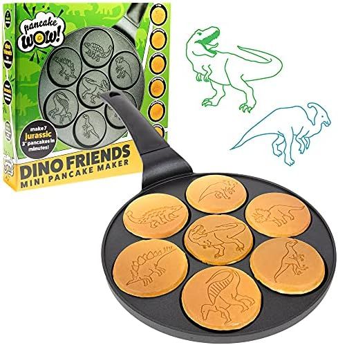 Dino Mini Pancake Pan - Make 7 Unique Flapjack Dinosaurs, Nonstick Pan Cake Maker Griddle for Jur... | Amazon (US)