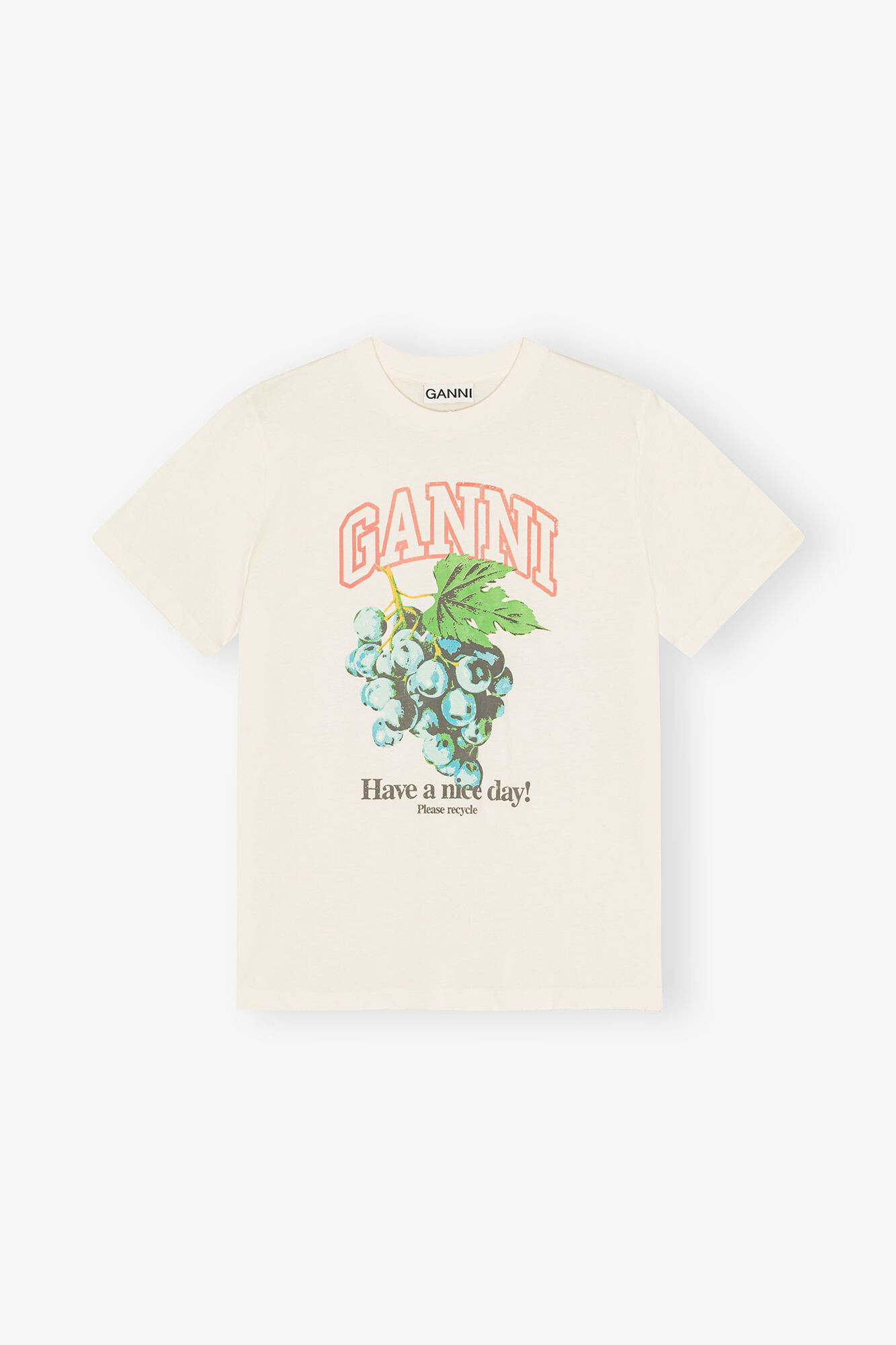 Ivory Grapes Print T-shirt | Ganni