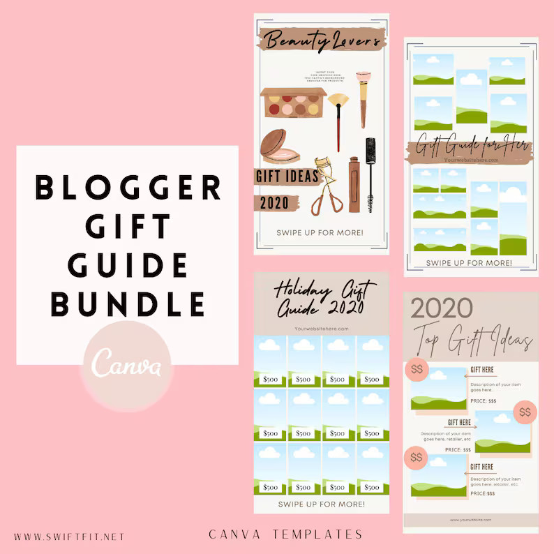 60 Blogger GIFT GUIDES Editable Canva Templates Instagram Story Feed Grid, Pinterest, Liketoknow.... | Etsy (CAD)