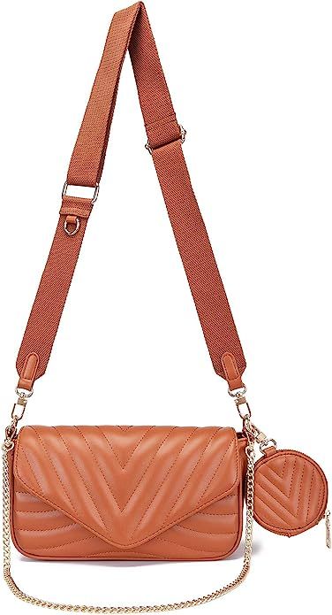 Small Quilted Crossbody Bags for Women Purses and Handbags with Coin Purse (Khaki): Handbags: Ama... | Amazon (US)