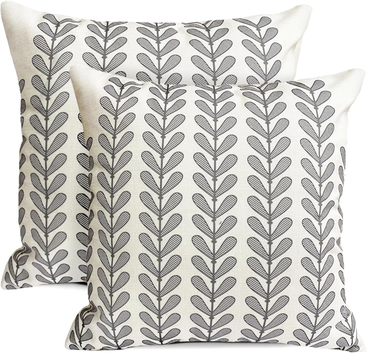 Decorative Throw Pillow Covers Set of 2 Dark Grey Pillow Covers 20x20 inch Throw Pillows Linen Sq... | Walmart (US)