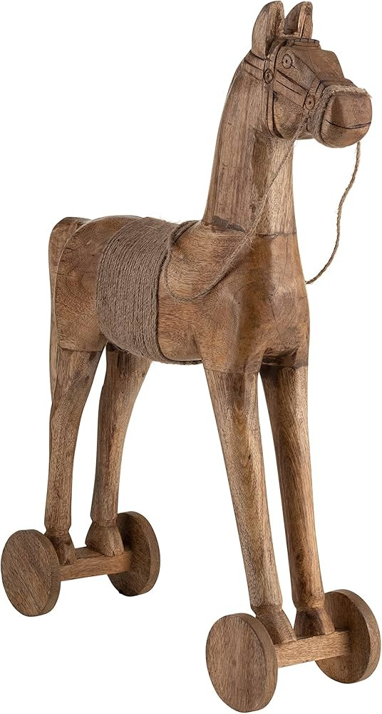 21"Lx7"Wx27"H, Wood Horse Sculpture, Brown, Crafted with Wood, Decorative Figurine for Contempora... | Amazon (US)