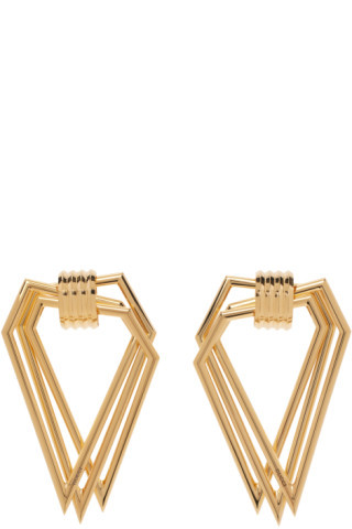 Gucci - Gold Multi Triangle Earrings | SSENSE