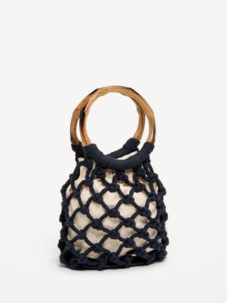 Macrame Ring Handle Bag | Old Navy (US)