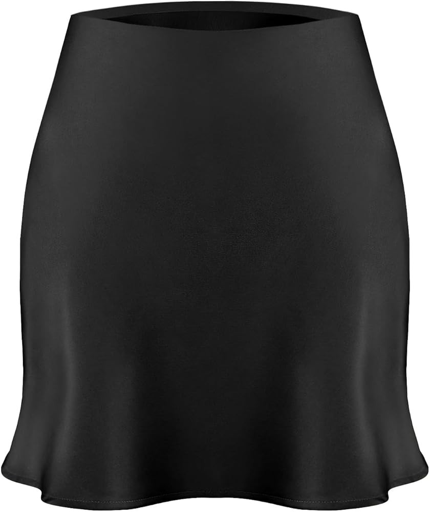 Women's Satin Mini Skirt Leopard Print High Waist Elastic Y2k Cute Silk Short Skirts for Women | Amazon (US)