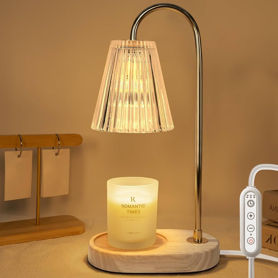 Candle Warmer Lamp Electric Fragrance Candle Warmer Lamp with 2 Bulbs, Timer & Dimmer 4-Levels, C... | Amazon (US)
