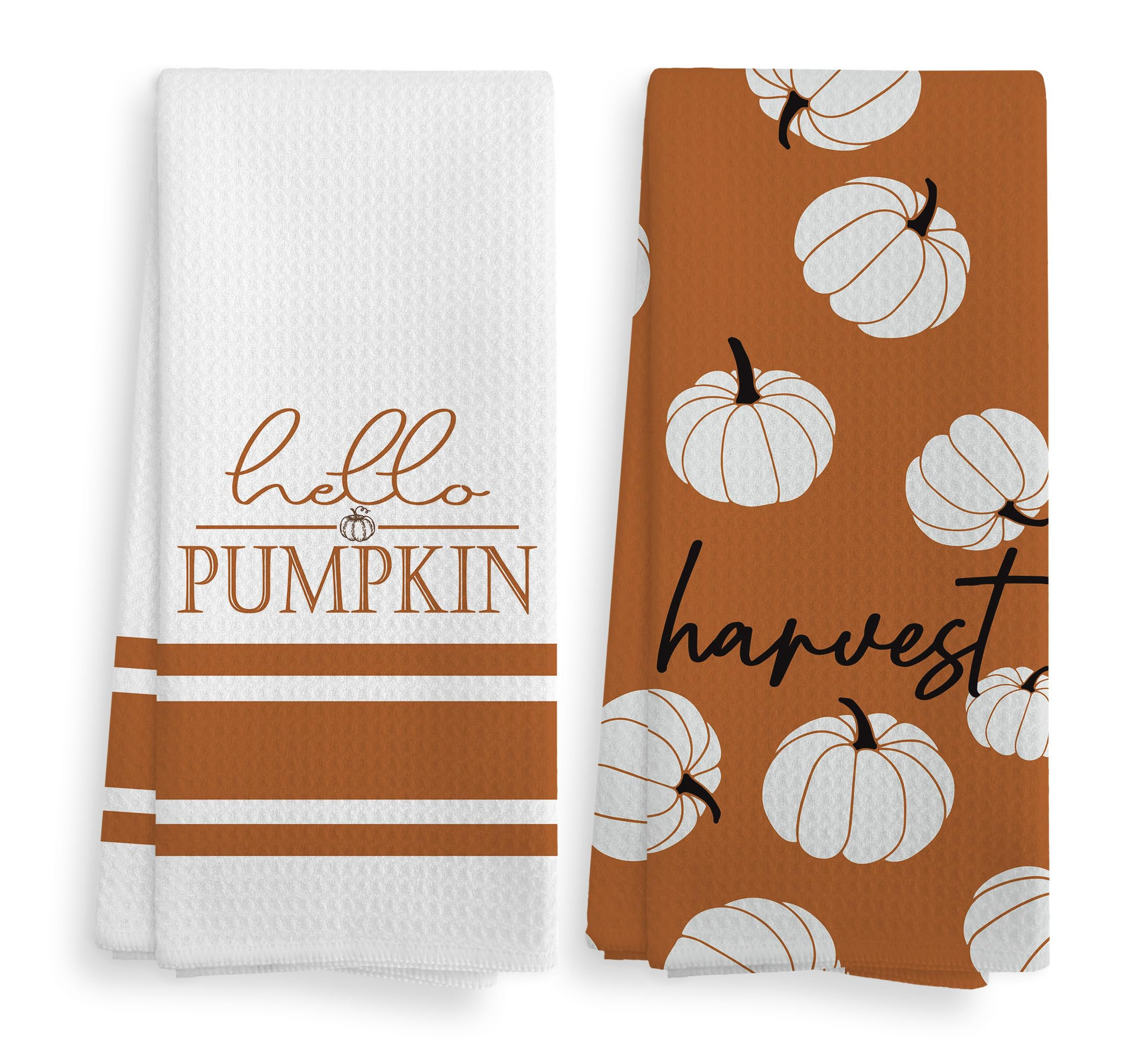 Pumpkin Kitchen Towels, Fall Kitchen Towels and Dishcloths Set of 2, Autumn Kitchen Towels, Pumpk... | Amazon (US)