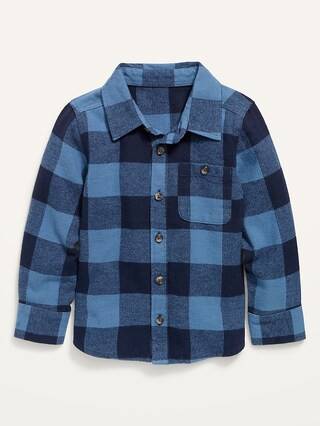 Long-Sleeve Plaid Pocket Shirt for Toddler Boys | Old Navy (US)