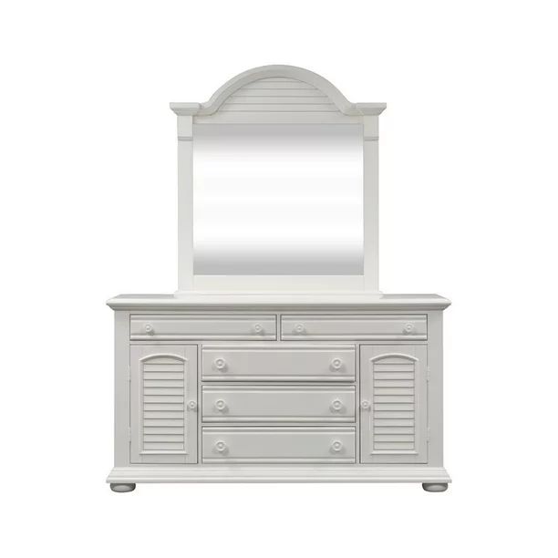 Bowery Hill Dresser & Mirror in White - Walmart.com | Walmart (US)