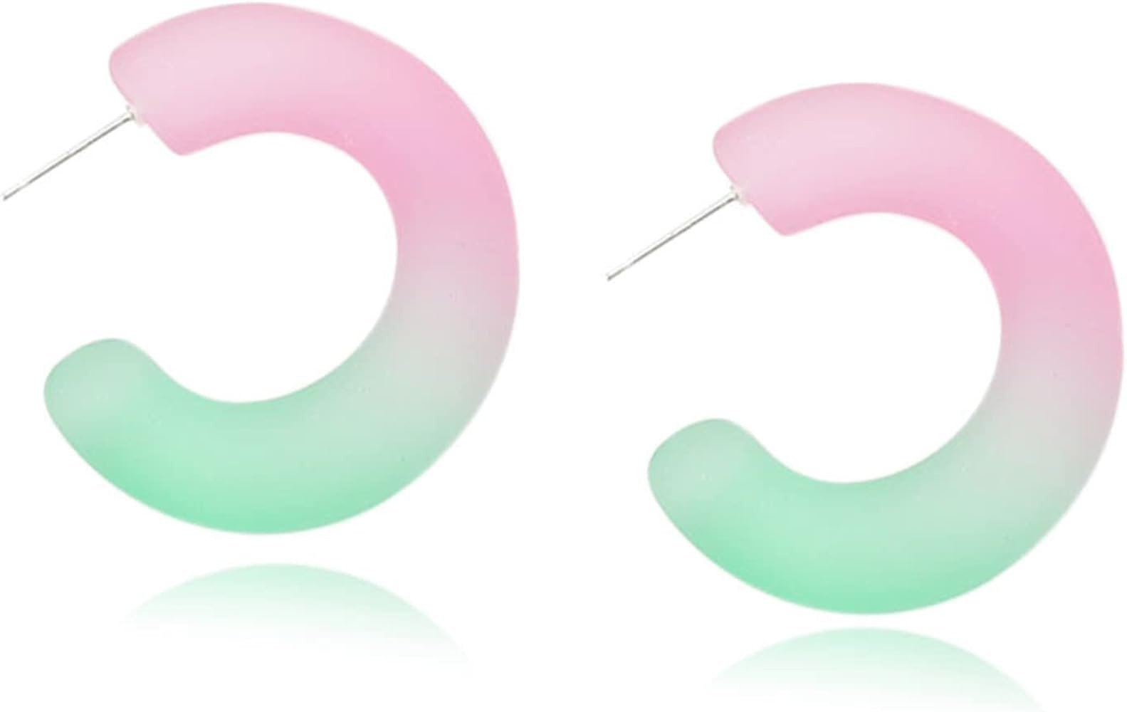 Dreuyet Transparent Candy Rainbow Acrylic C Shape Dangle Earrings for Women Colorful Trendy Y2k E... | Amazon (US)