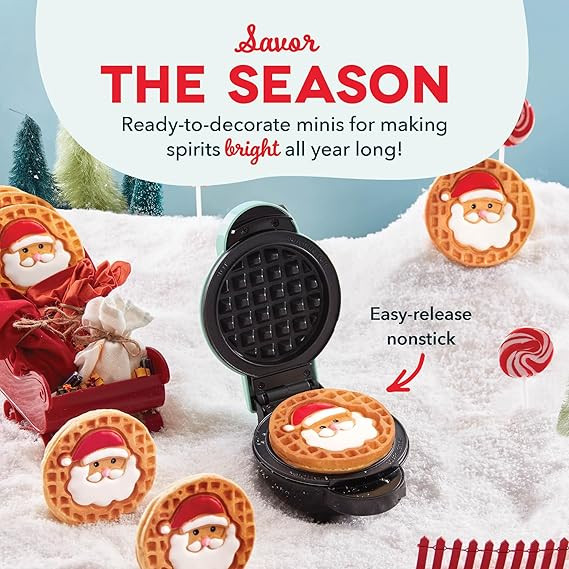 DASH Holiday Multimaker Mini System - Waffle Maker with Six 4” Removable Holiday Plates: Waffle... | Amazon (US)