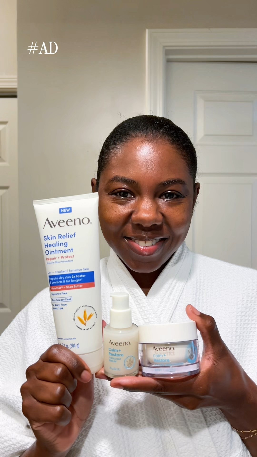 Aveeno® Calm + Restore Triple Oat Serum 
Aveeno® Calm + Restore Oat Gel Moisturizer 
Aveeno® Skin Relief Ointment


#LTKgrwm #LTKmorningroutine #LTKselfcare