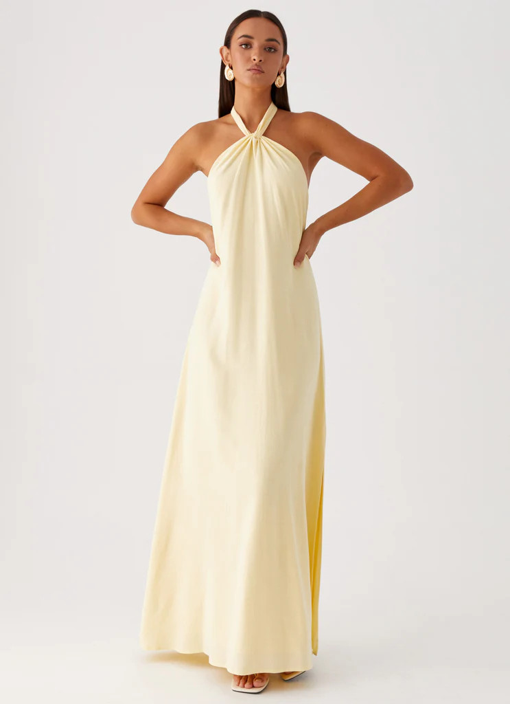 Golden Child Linen Maxi Dress - Yellow | Peppermayo (Global)