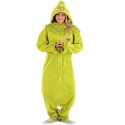 HalloweenCostumes.com Small/Medium   Dr. Seuss The Grinch Jumpsuit with Hood Costume Adult, Black/Green | Target