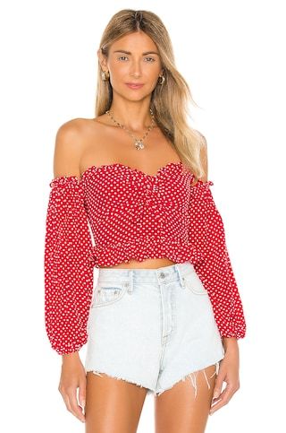 Lovers and Friends Arianna Top in Red & White Dot from Revolve.com | Revolve Clothing (Global)