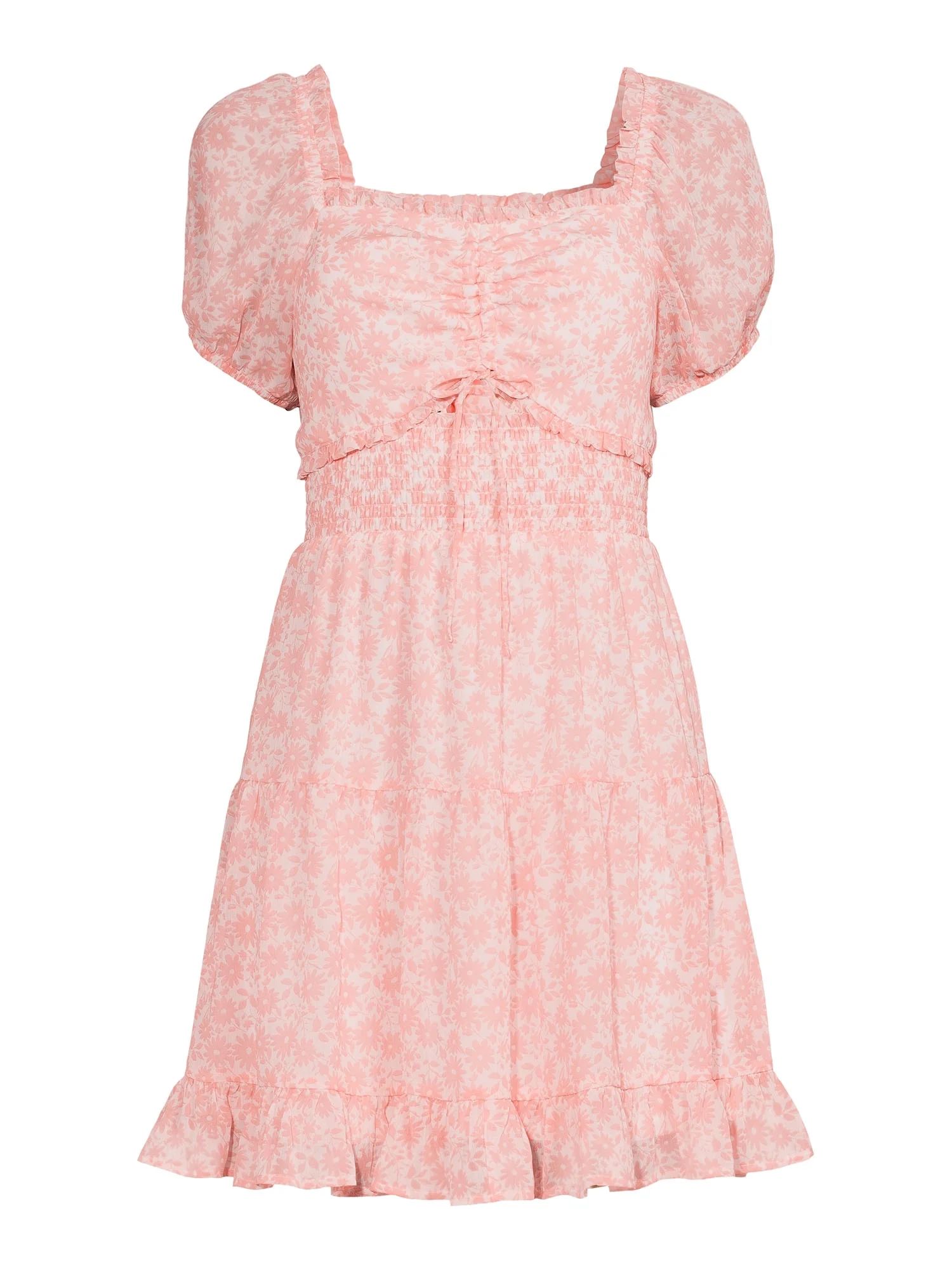 Madden NYC Juniors’ Smocked Waist Dress with Cut Out, Sizes XS-XXXL - Walmart.com | Walmart (US)