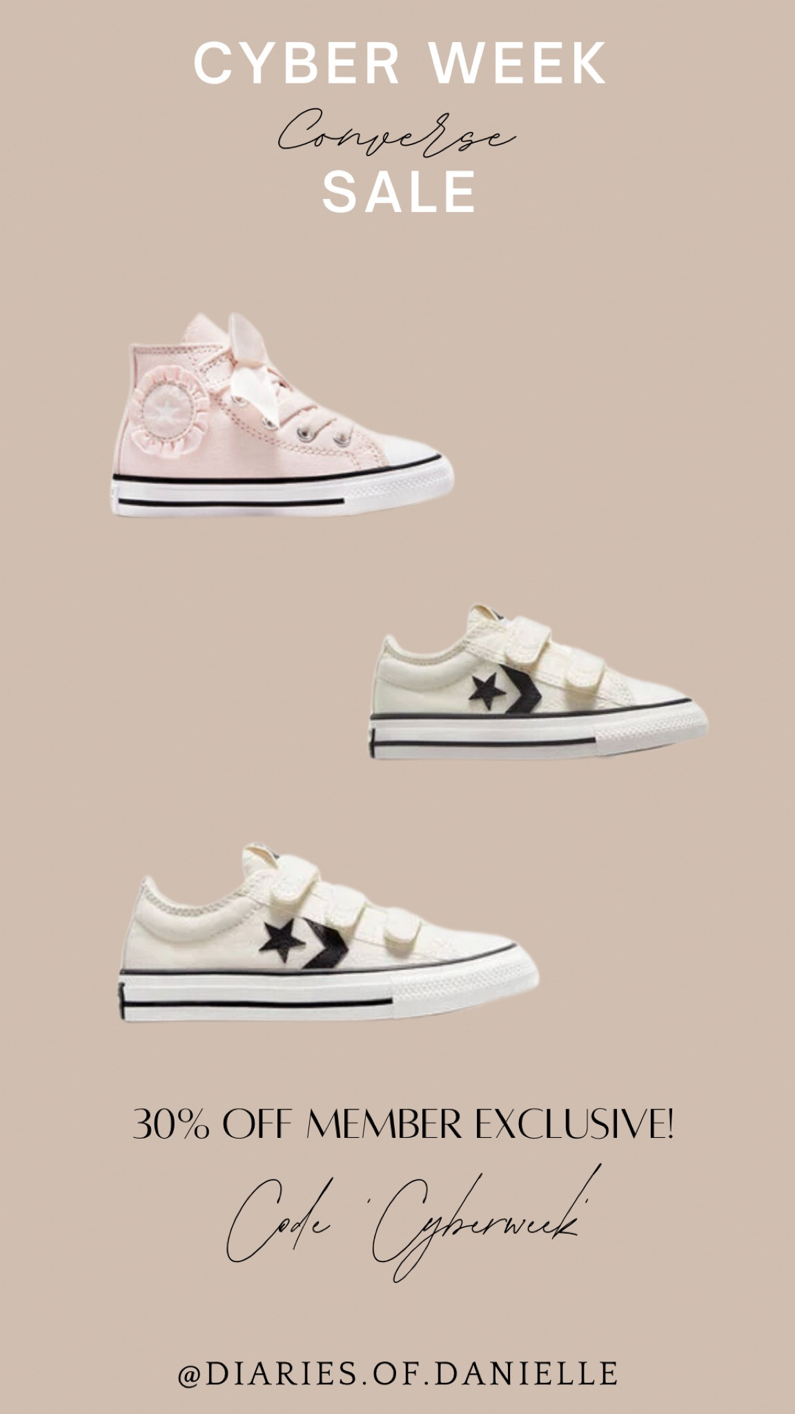 Three pairs of Converse shoes I’m loving for the kiddos 😍 All 30% off with their member exclusive sale right now! I always size down 1/2 to 1 whole size in Converse 

Converse, kids sneakers, baby sneakers, toddler sneakers, matching shoes, easy on kids shoes, Velcro sneakers 



#LTKCyberWeek #LTKBaby #LTKKids