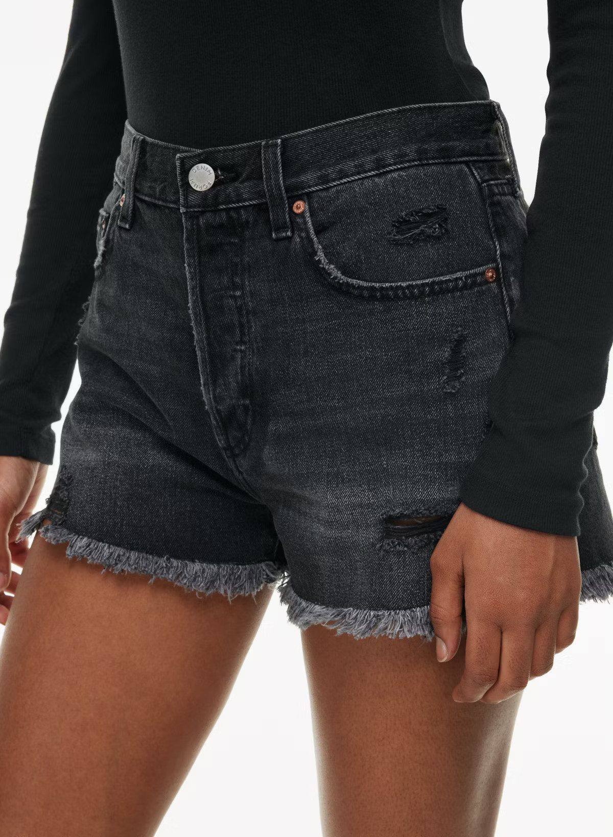 THE EX-BOYFRIEND HI-RISE DENIM SHORT | Aritzia