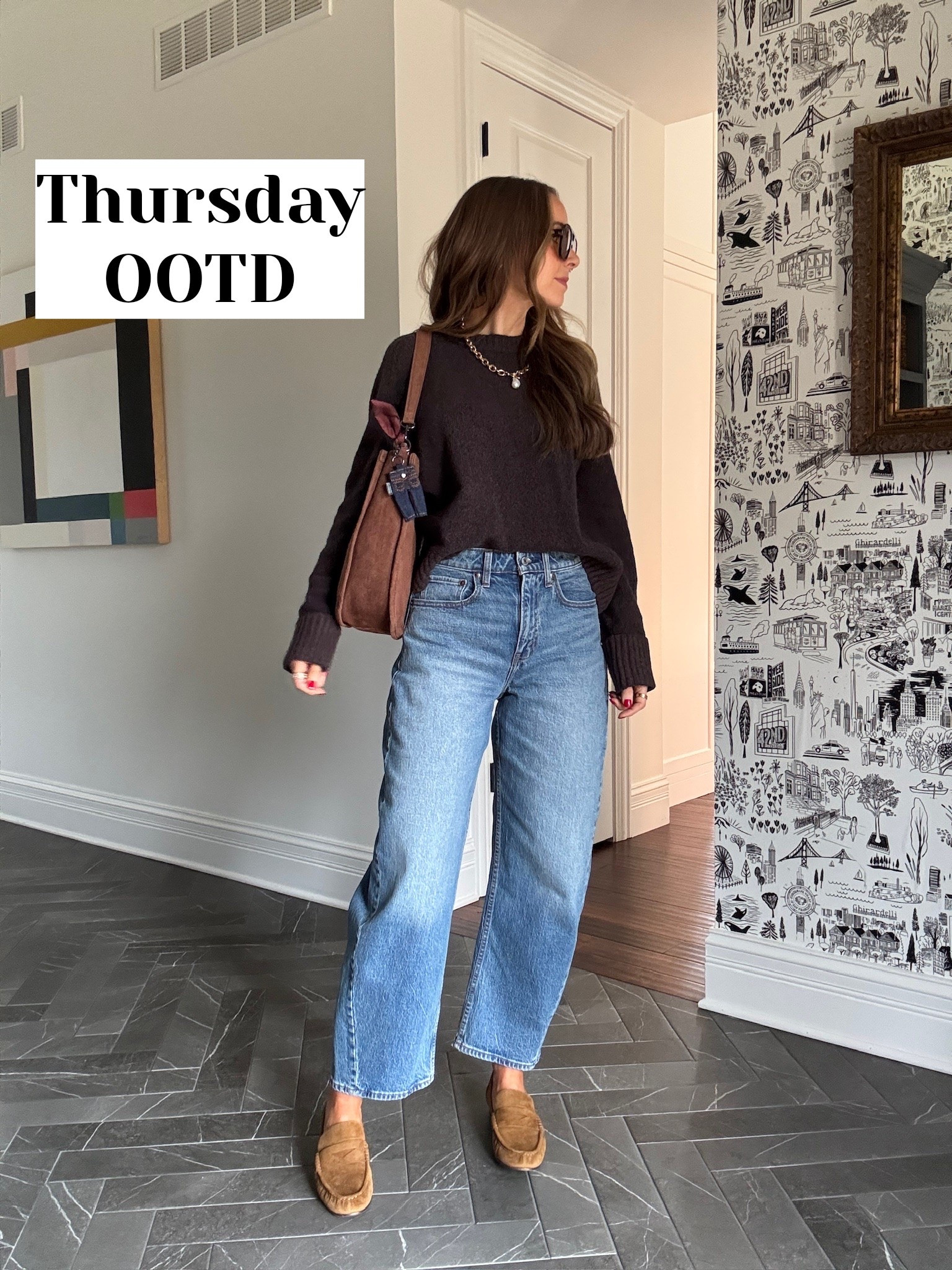 Thursday OOTD
@abercrombie jeans 25% off & sweater in new rich brown, get your true size 
@Target purse 
@Anthropologie shoes & glasses

#LTKgrwm