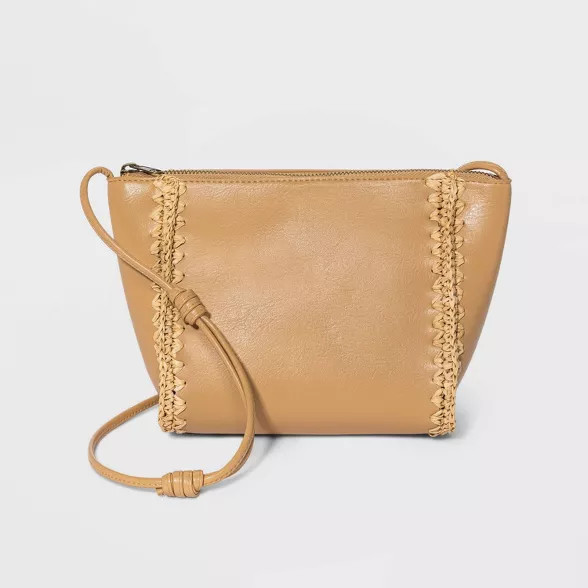 Straw Crossbody Bag with Side Stitching - Universal Thread™ Natural | Target