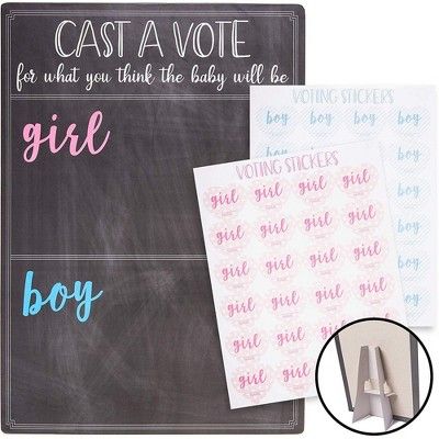 Gender Reveal Party Game, Cast Your Vote Board with Stand, Boy or Girl Ballot with 120 Voting Sti... | Target