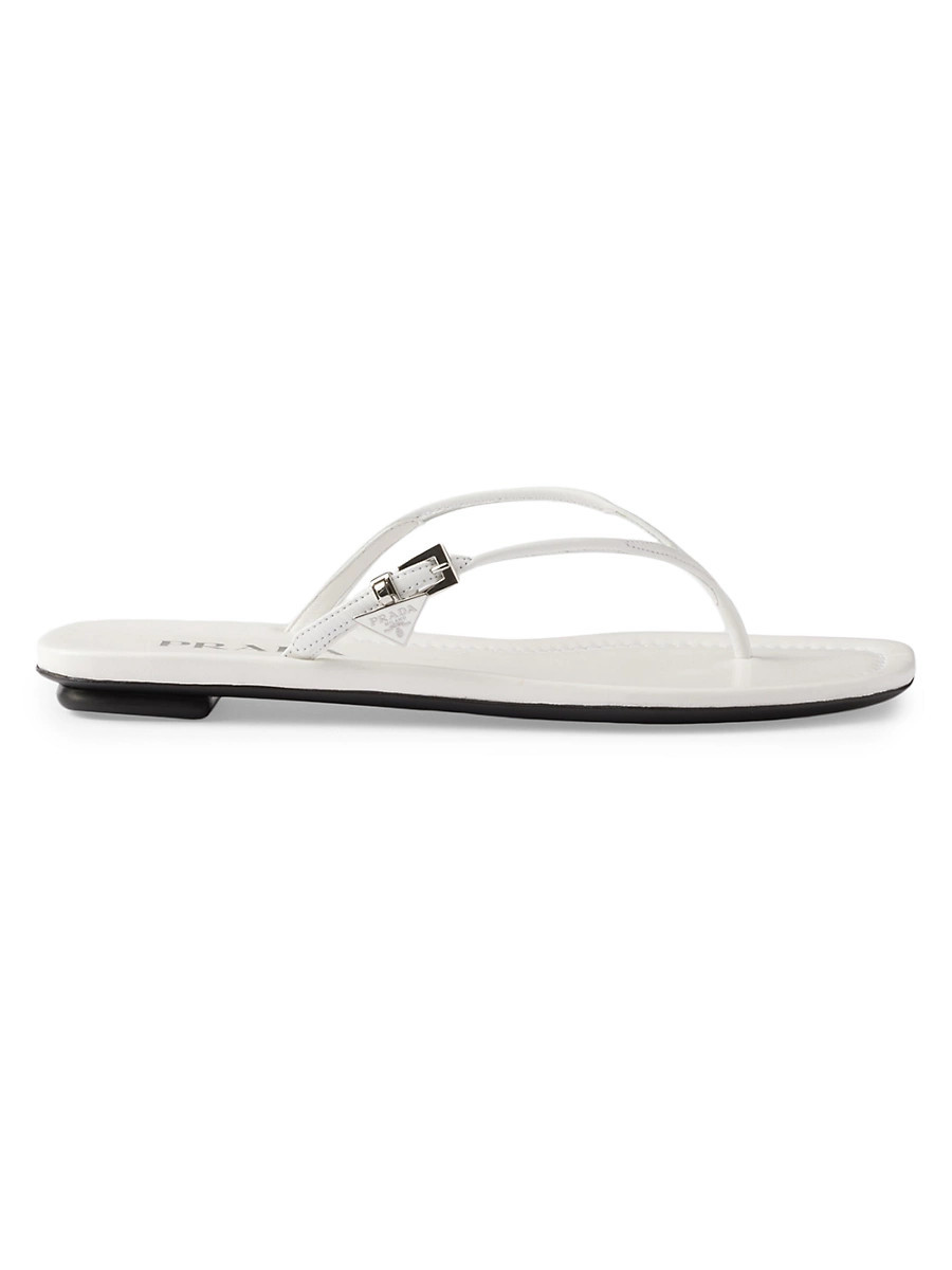 Women's Leather Thong Sandals - White - Size 5.5 | Saks Fifth Avenue