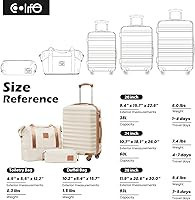 Coolife Suitcase Set 3 Piece Carry On Hardside Luggage with TSA Lock Spinner Wheels (White, S(20i... | Amazon (US)