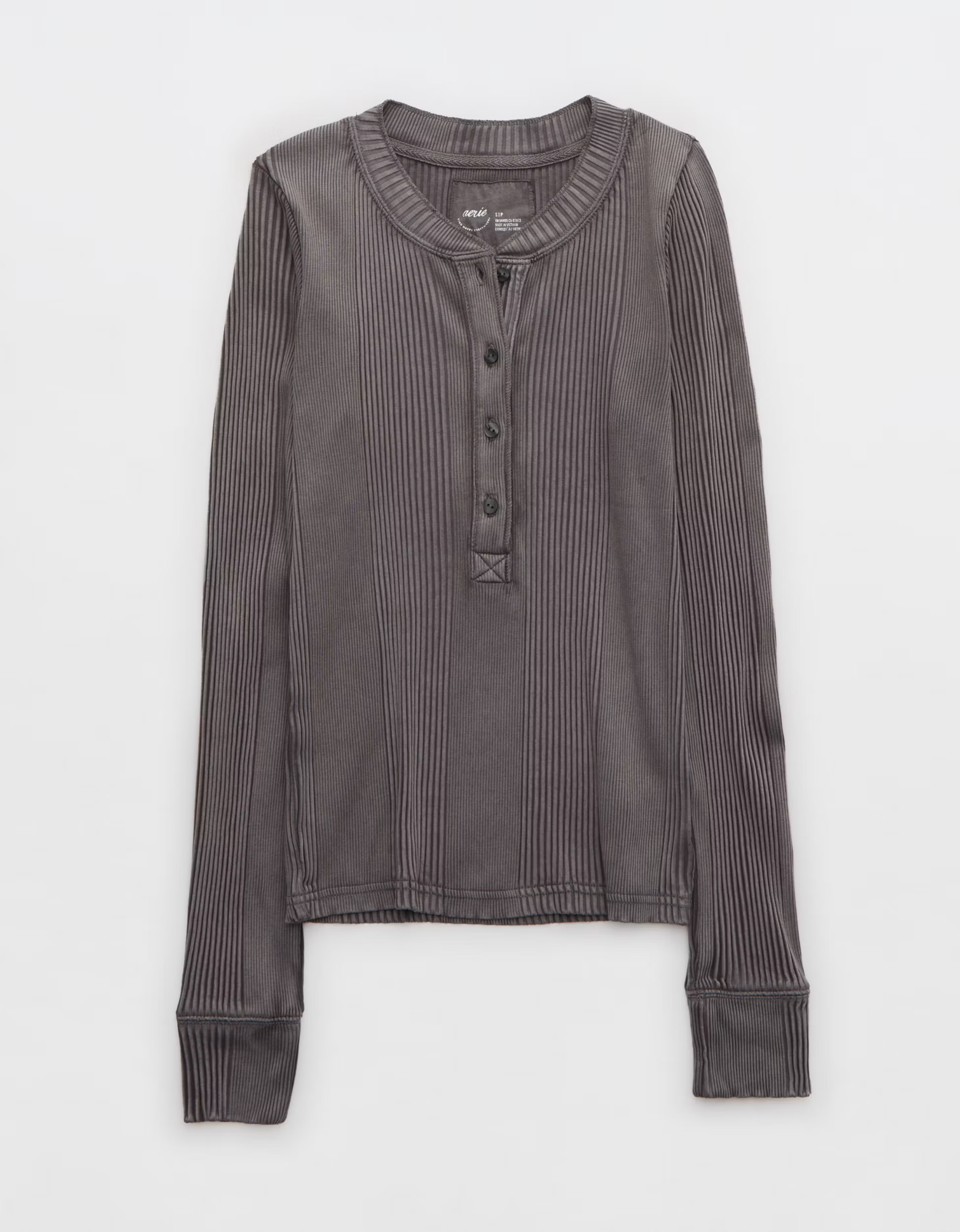 Aerie Road Trip Long Sleeve Henley T-Shirt | Aerie