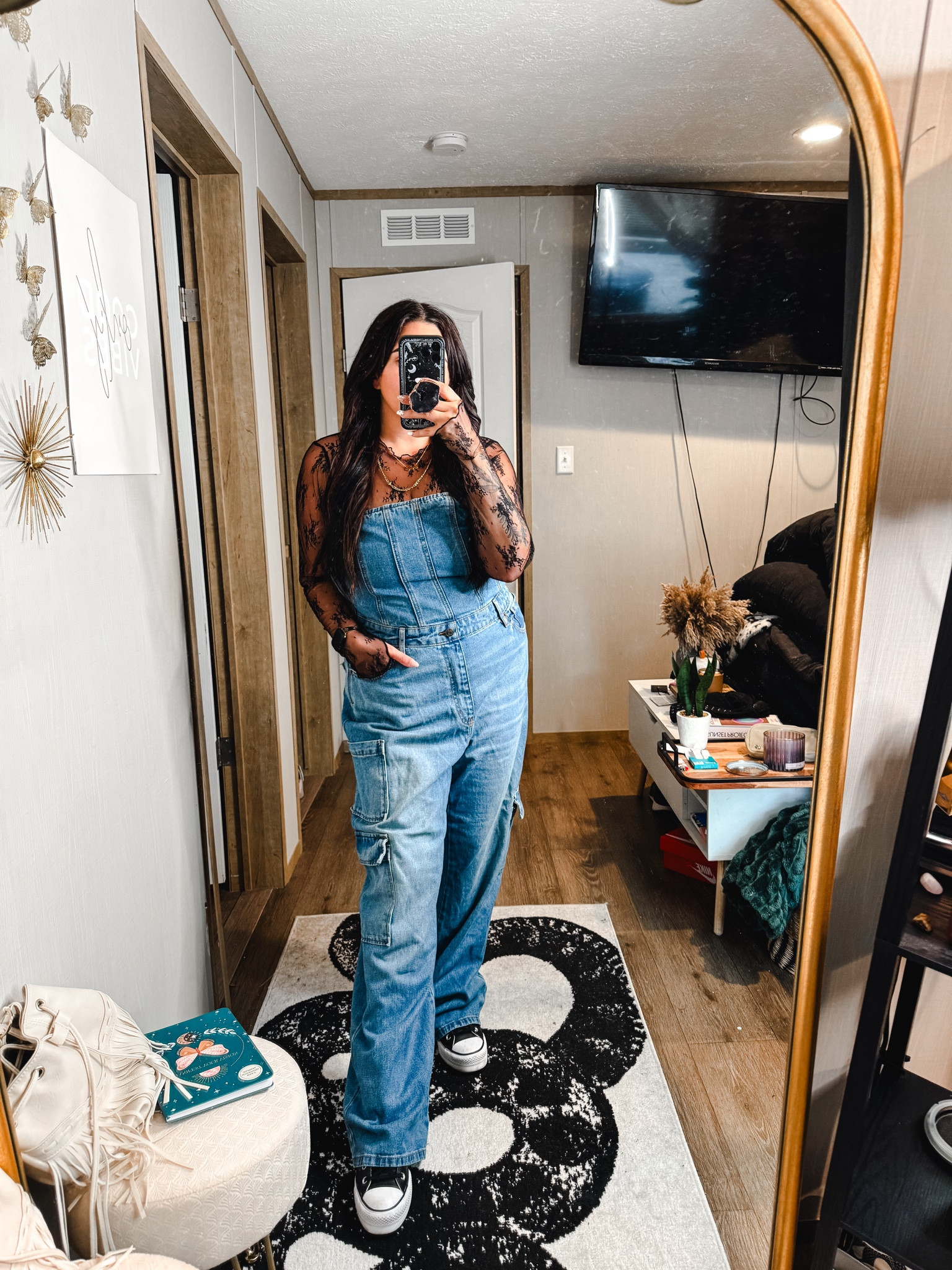 This outfit was one of my most complimented ones lately! Everyone loves a good lace top 

OOTD
Summer outfit 
Black lace top 
Jeans 
Jumpsuit 

#LTKStyleTip #LTKMidsize #LTKFindsUnder100