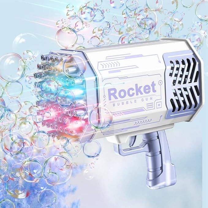 SHCKE Rocket Bubble Gun, 69 Holes Bubble Machine with Colorful Lights, TIK Tok Bubble Maker Bubbl... | Amazon (US)
