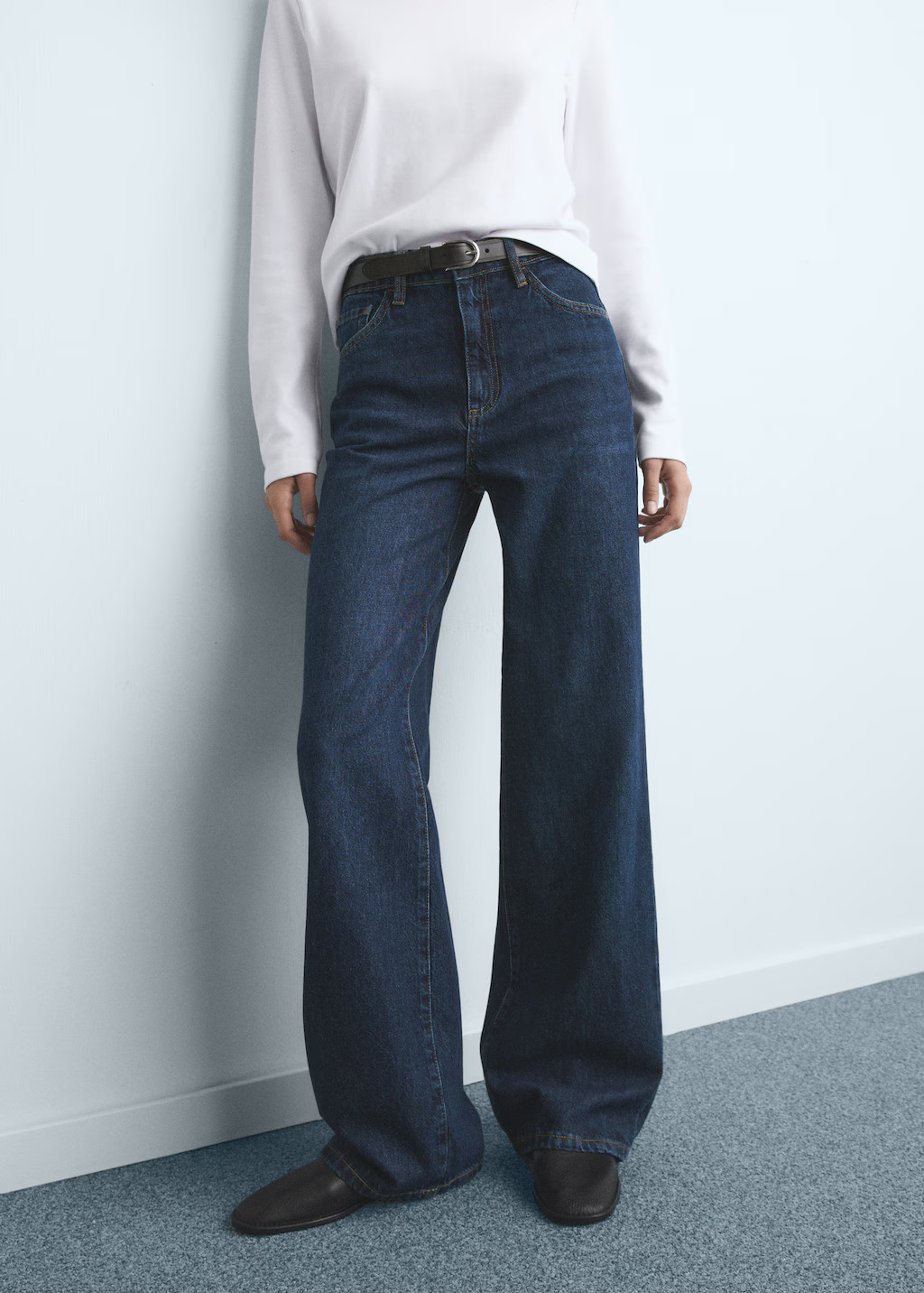 Danila wide leg high-rise jeans - Women | MANGO USA | Mango (US/MX/AU)