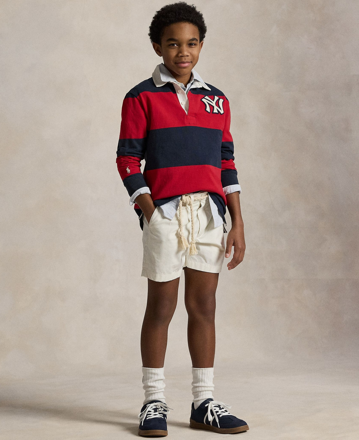Polo Ralph Lauren Big Boys Yankees Rugby Shirt - Aviator navy, Red | Macy's