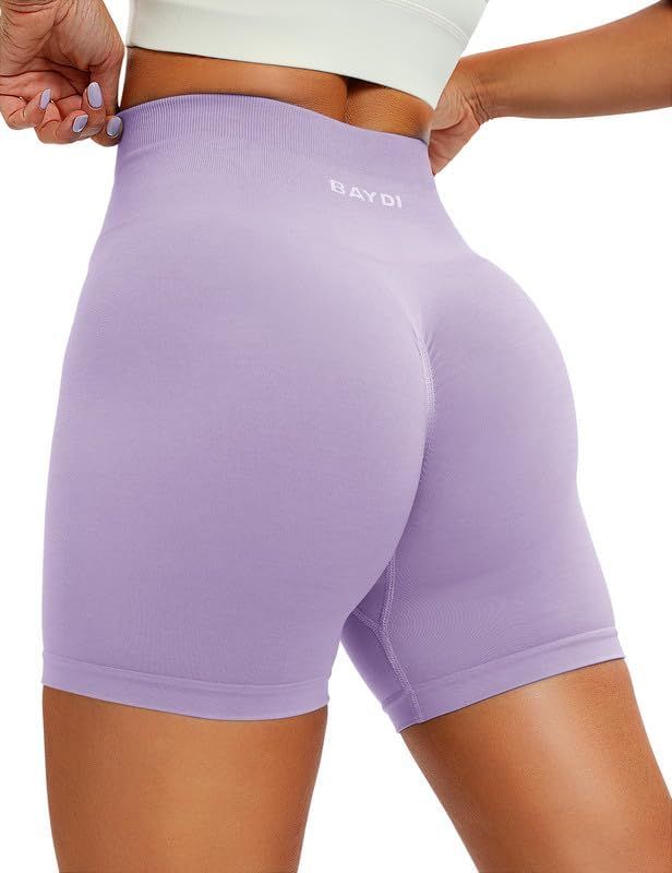 Workout Shorts for Women Seamless Gym Athletic Yoga Running Biker Shorts High Waisted Scrunch But... | Amazon (US)